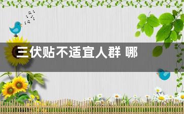 三伏贴不适宜人群 哪些人群不适宜贴三伏贴(三伏贴适宜的人)